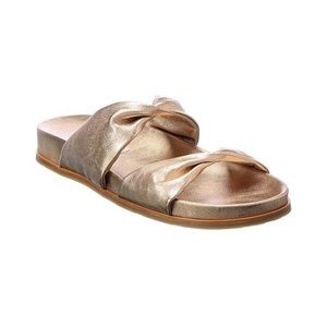 NWOT Aquazzura Twist Leather Slide, Rose Gold 36/6